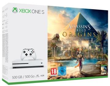 MICROSOFT Console Xbox One S 500 GB bianco + Assassin's Creed Origins bundle
